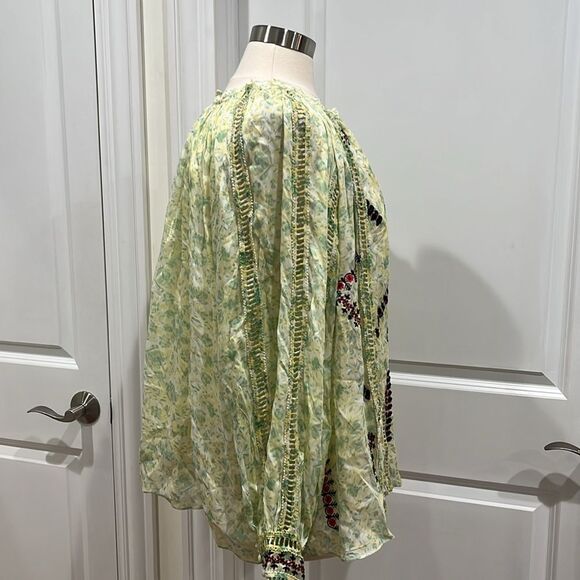 New! Anthropologie Bhanuni By Jyoti Giada Embroidered Beaded Top Size XL - Picture 5 of 16